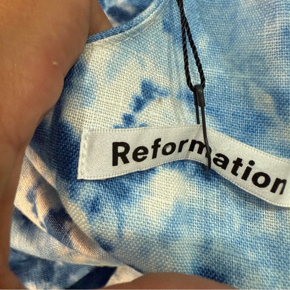 NWT Reformation Dress Garten Midi Wrap in Shibori Blue - Picture 14 of 14